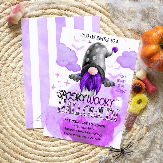 Invitation Gentil mauve éffrayant enfants halloween fête