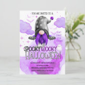 Invitation Gentil mauve éffrayant enfants halloween fête (Debout devant)