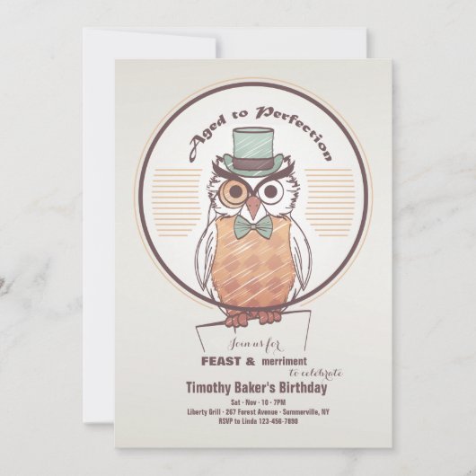 Invitation Gentilhomme Hibou (Devant)