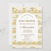 Invitation Gentle Safari Animals  Baby Shower (Devant)