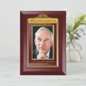 Invitation Gentlemen Elegant Gold Mahogany Photo Birthday (Debout devant)