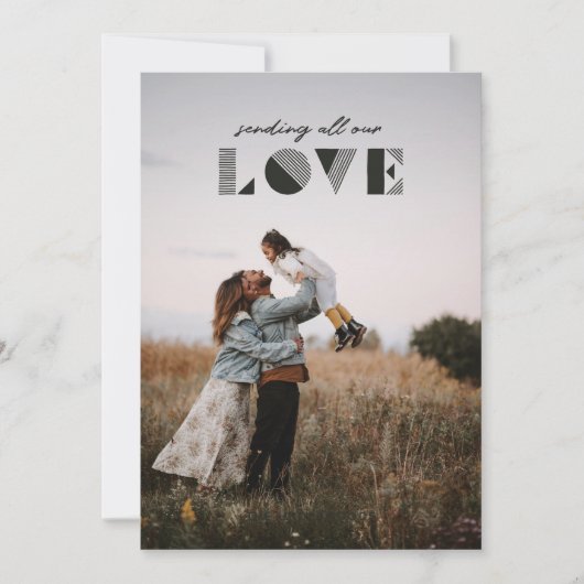 Invitation Geo Love Overlay Valentine's Day Card - Noir (Devant)