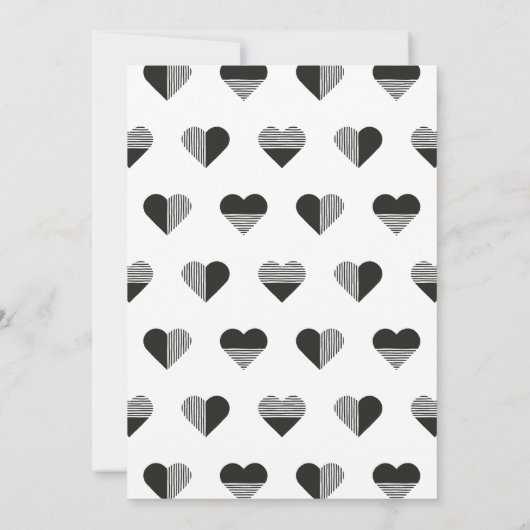 Invitation Geo Love Overlay Valentine's Day Card - Noir (Dos)