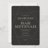 Invitation Geo Modern Silver Bar Mitzvah (Devant)