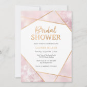 Invitation Geo Pink et Gold Bridal Douche (Devant)