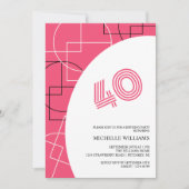 Invitation Géo rose moderne frais (Devant)