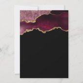 Invitation Géode Agate Bourgogne Gold 18e fête d'anniversaire (Dos)