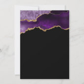 Invitation Géode Agate Chic Fête des mariées Or Purple (Dos)