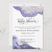 Invitation Géode Améthyste baby shower (Devant)