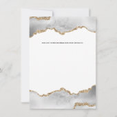 Invitation Géode chic or blanc agate aquarelle (Dos)