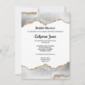 Invitation Géode chic or blanc agate aquarelle (Devant)