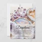 Invitation Geode Crystal Wedding Directions Insert Card (Devant)