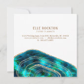 Invitation Géode d'agate Cristaux Cosmiques Paillettes Bleu V (Dos)