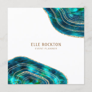 Invitation Géode d'agate Cristaux Cosmiques Paillettes Bleu V