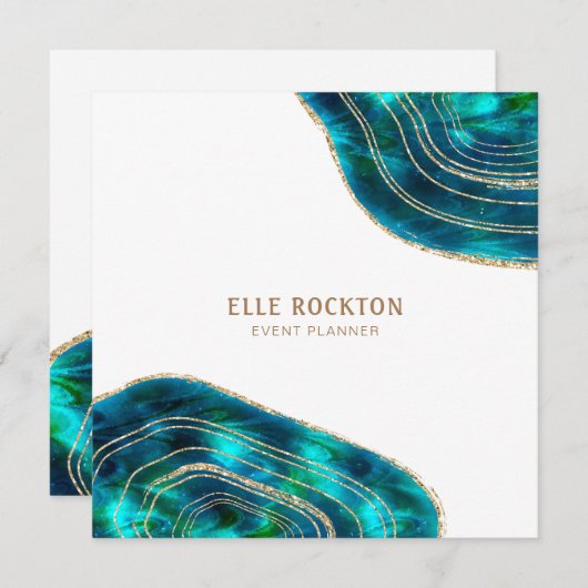 Invitation Géode d'âge Cristaux cosmiques Parties scintillant (Devant / Derrière)