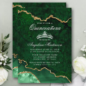 Invitation Géode d'âge en marbre vert Quinceanera