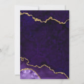 Invitation Géode d'âge marbré or violet Quinceanera (Dos)