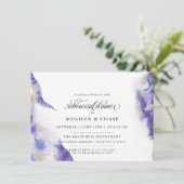 Invitation Géode d'aquarelle Améthyste moderne BarefootBride™ (Debout devant)