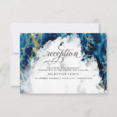 Invitation Géode d'aquarelle Blue Sapphire BarefootBride™ (Devant)