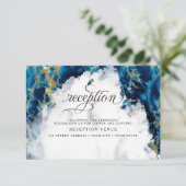 Invitation Géode d'aquarelle Blue Sapphire BarefootBride™ (Debout devant)