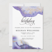 Invitation Géode d'aquarelle d'Améthyste (Devant)