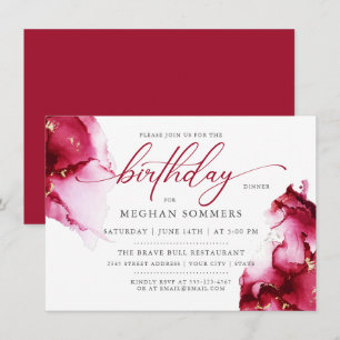 Invitation Géode de Rubis Écarlate Rouge