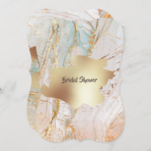 Invitation Géode en marbre d'or DO-IT-YOURSELF soirée classe