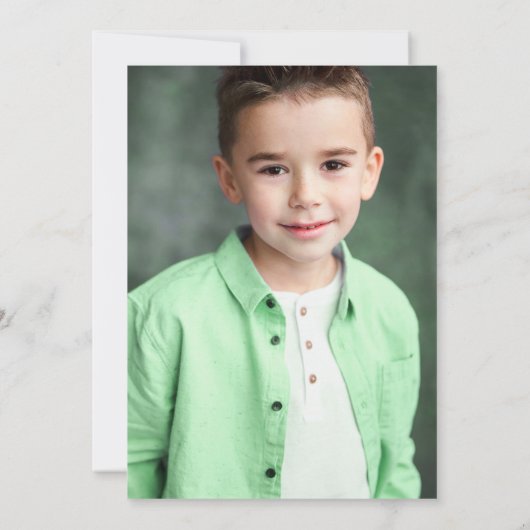 Invitation Géode en marbre vert photo Première communion sain (Dos)