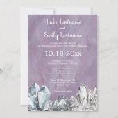 Invitation Géode et pierres précieuses en Mariage d'aquarelle (Devant)