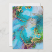 Invitation Géode paon couleurs abstrait agate moderne chic (Dos)