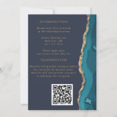 Invitation Géode Turquoise moderne Rubin Agate Mariage chic (Dos)