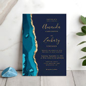 Invitation Géode Turquoise moderne Rubin Agate Mariage chic