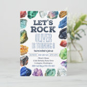 Invitation Géologie Anniversaire Invitation, Gem Mining Invit (Debout devant)