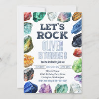 Géologie Anniversaire Invitation, Gem Mining Invit