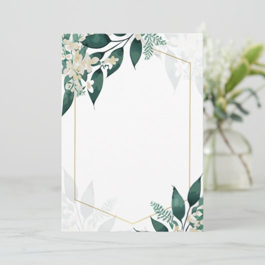 Invitation Geometric and Flowers (Debout devant)