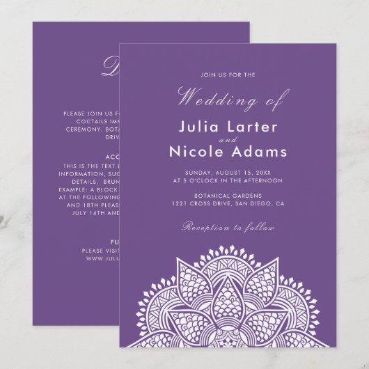 Invitation Geometric Glittering Metallic Luxury Wedding (Devant / Derrière)
