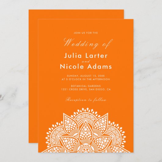 Invitation Geometric Glittering Metallic Luxury Wedding (Devant / Derrière)
