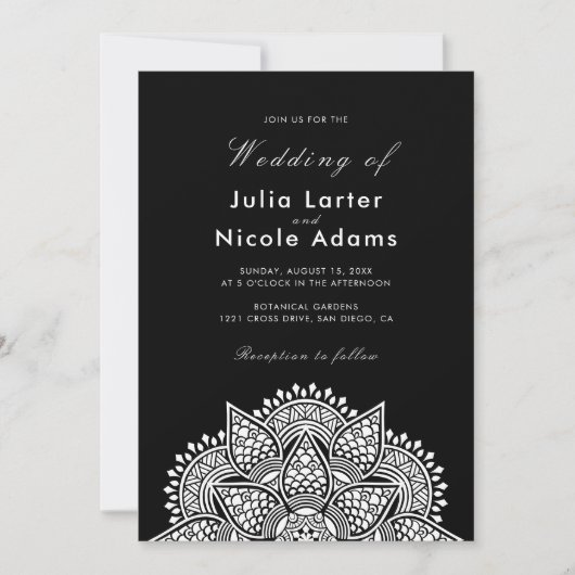 Invitation Geometric Glittering Metallic Luxury Wedding (Devant)