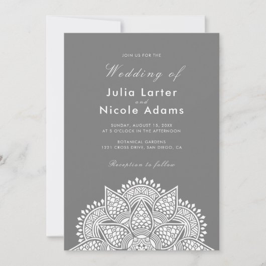 Invitation Geometric Glittering Metallic Luxury Wedding (Devant)