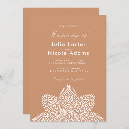 Invitation Geometric Glittering Metallic Luxury Wedding Invit (Devant / Derrière)