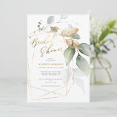 Invitation Geometric Gold Eucalyptus Verdure Enterrement de V (Debout devant)