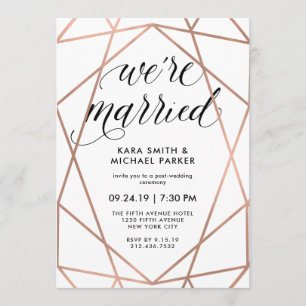 Invitation Geometric Nous sommes mariés Fête d'après-mariag