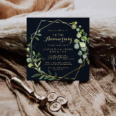 Invitation Geometric Or Vert 50e Anniversaire de Mariage