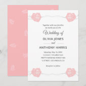 Invitation Geometric Pink Rose Floral Elegant Wedding (Devant / Derrière)