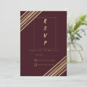Invitation Geometrical burgundy gold typo RSVP (Debout devant)