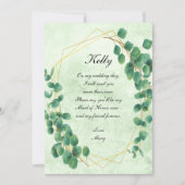 Invitation Géométrie de verdure feuilles d'eucalyptus demoise (Devant)