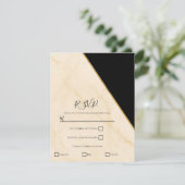 Invitation Géométrie dorée Luxe ivoire et marbre d'or RSVP (Debout devant)