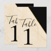 Invitation Géométrie dorée Luxe Ivoire Table en marbre d'or (Devant / Derrière)