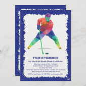 Invitation Géométrie du hockey (Devant / Derrière)