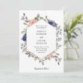 Invitation Géométrie florale de la marine | Mariage (Debout devant)